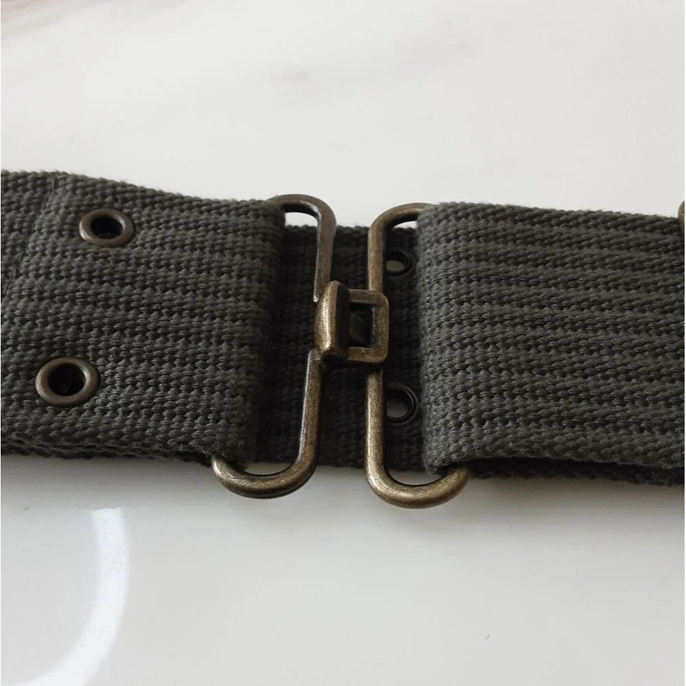 Military Style Army Green | Brass Buckle Tactical Pistol Belt Sz M